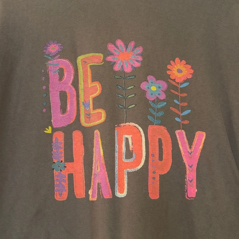 NATURAL LIFE Long Sleeve Woman’s Crew Neck Tee Shirt Be Happy Large - Picture 4 of 7